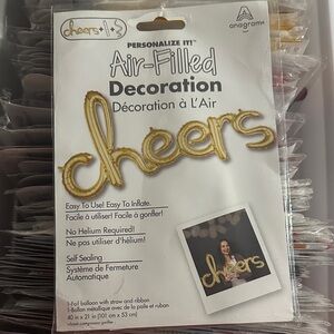 Gold 'Cheers' Air-Filled Decoration